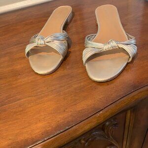Reformation Knot Flat Patent Leather Sandals Size 7.5
